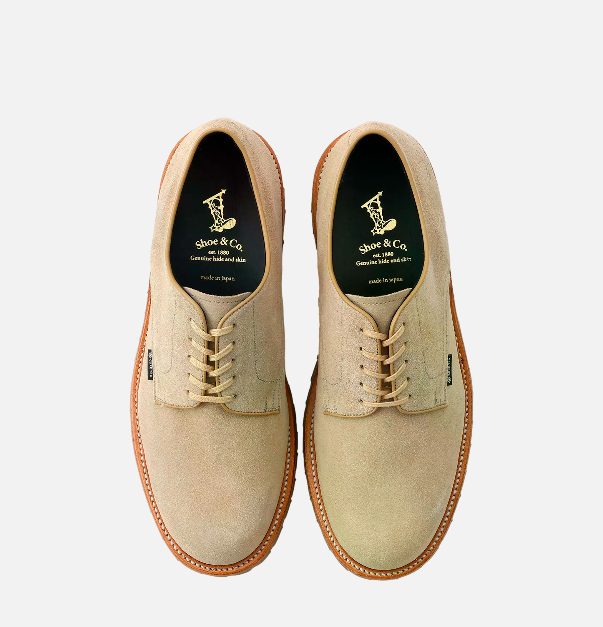 Regal Shoe & Co Chaussures Plaintoe Gortex Suede Sand