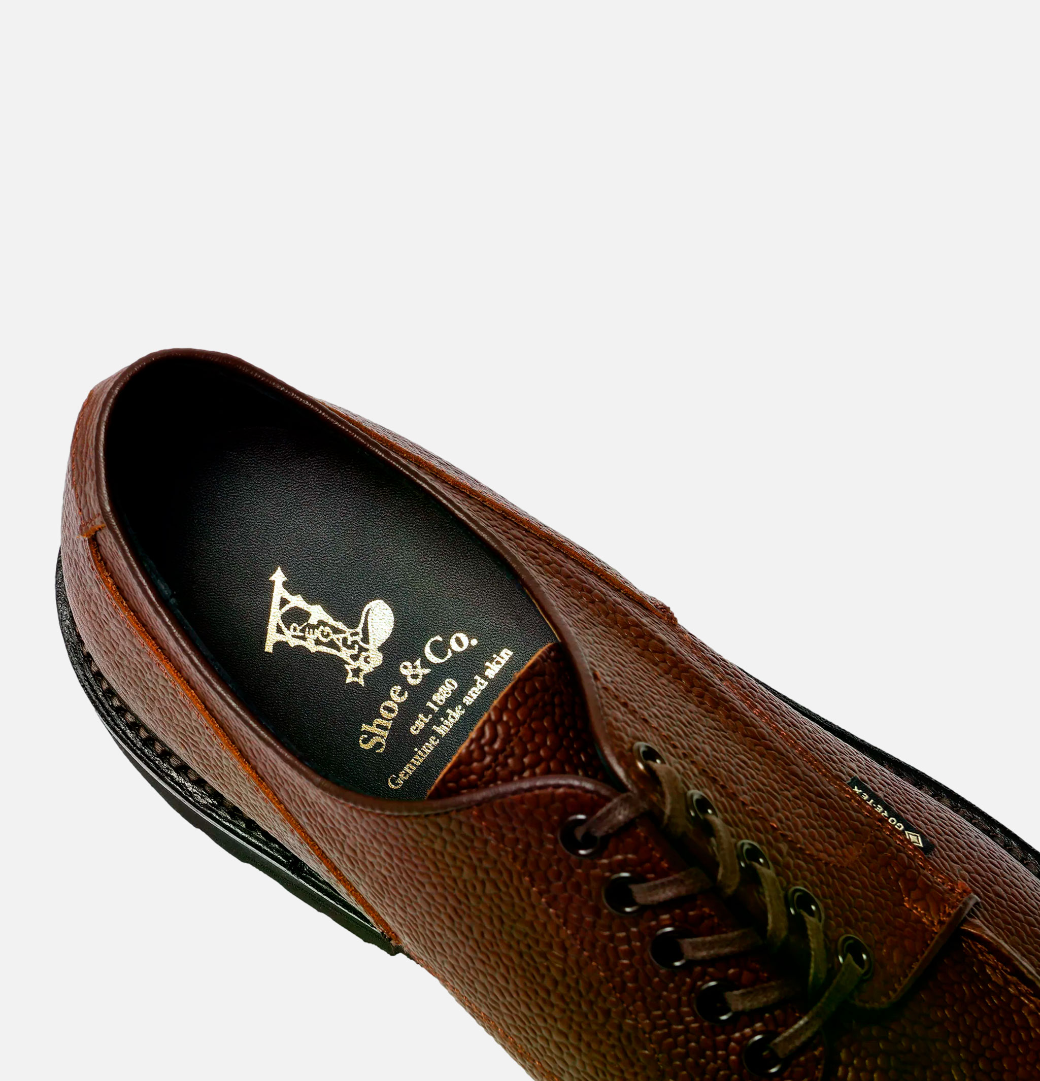 Regal Shoe & Co U Tip Gore Tex Embossed Dark Brown