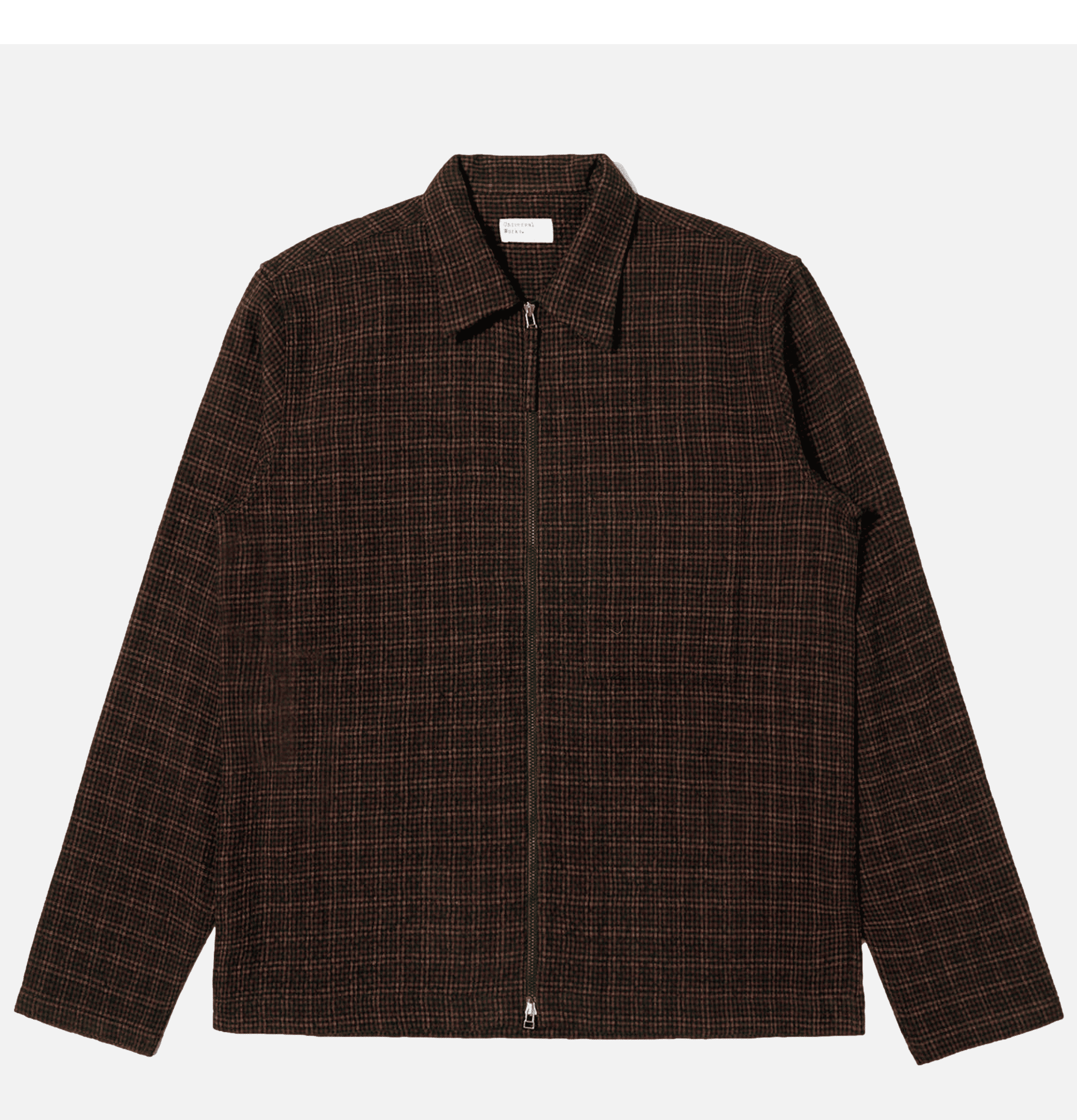Chemise Zippée Universal Works Cedar Check Brown