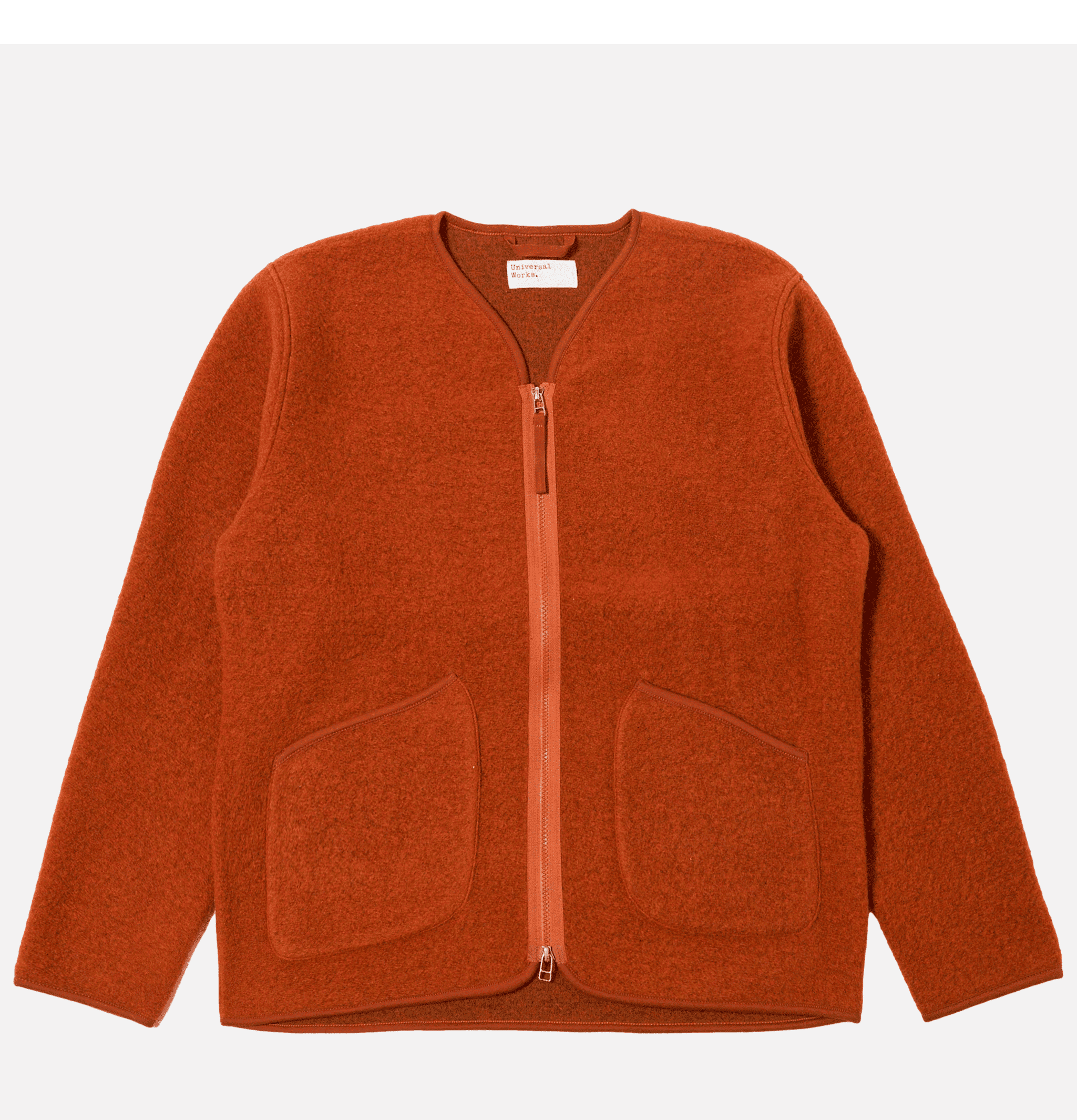 Universal Works Veste Zip Liner Laine Rust