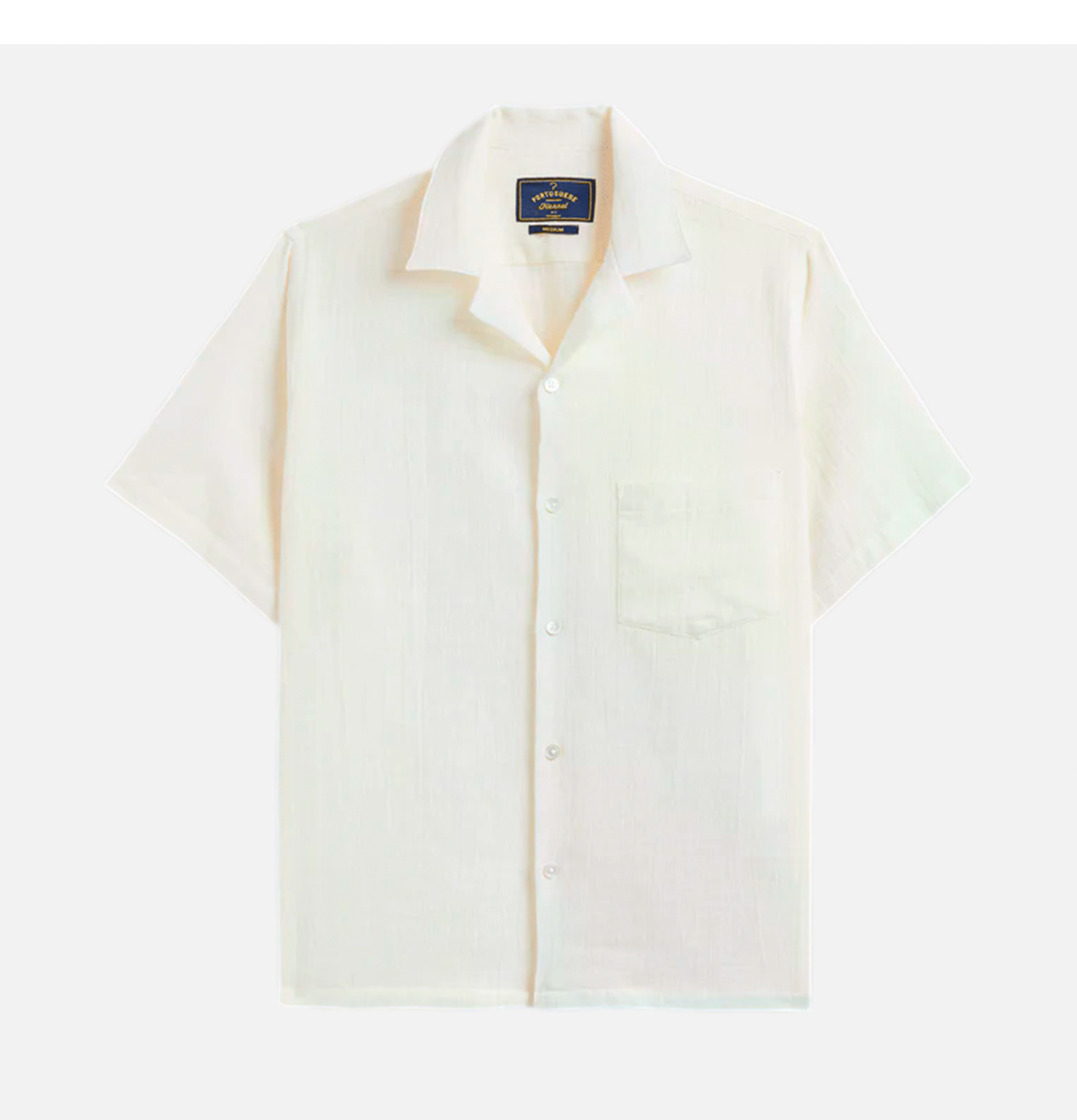 Portuguese Flannel Chemise Grain Cotton Blanc