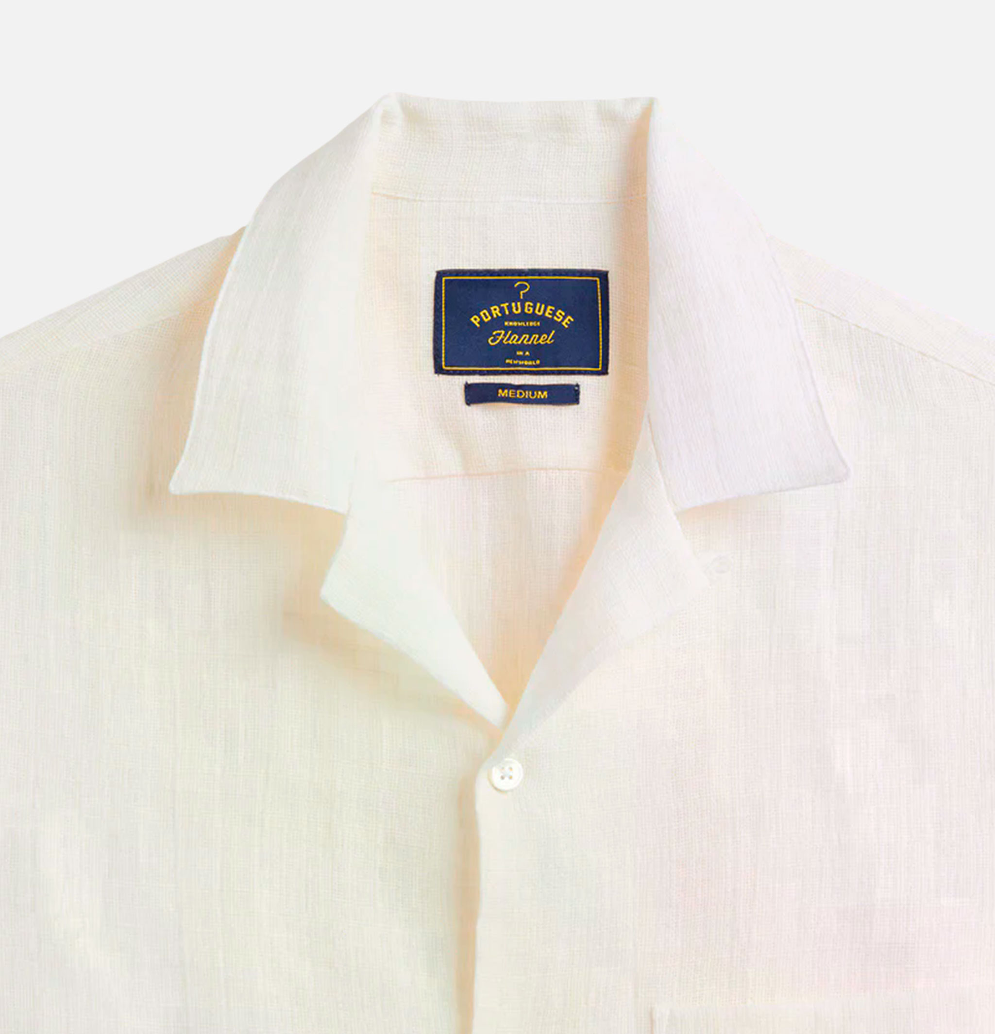 Portuguese Flannel Chemise Grain Cotton Blanc