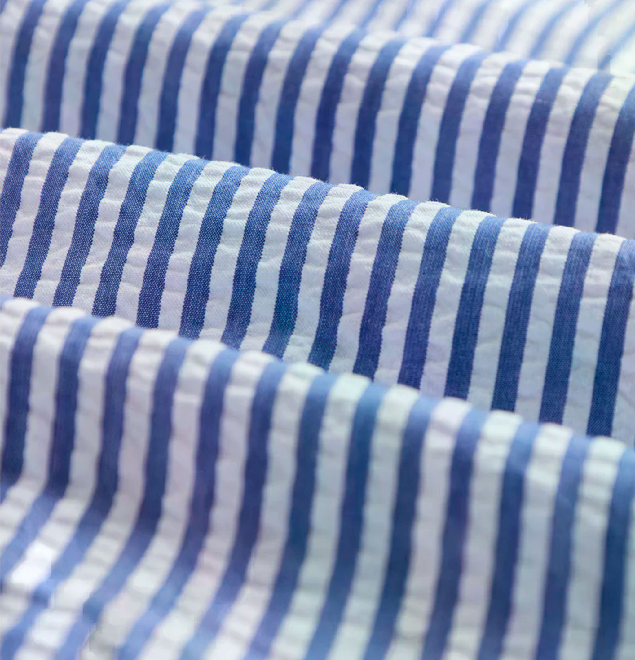 Portuguese Flannel Chemise Atlantico Stripe Bleu