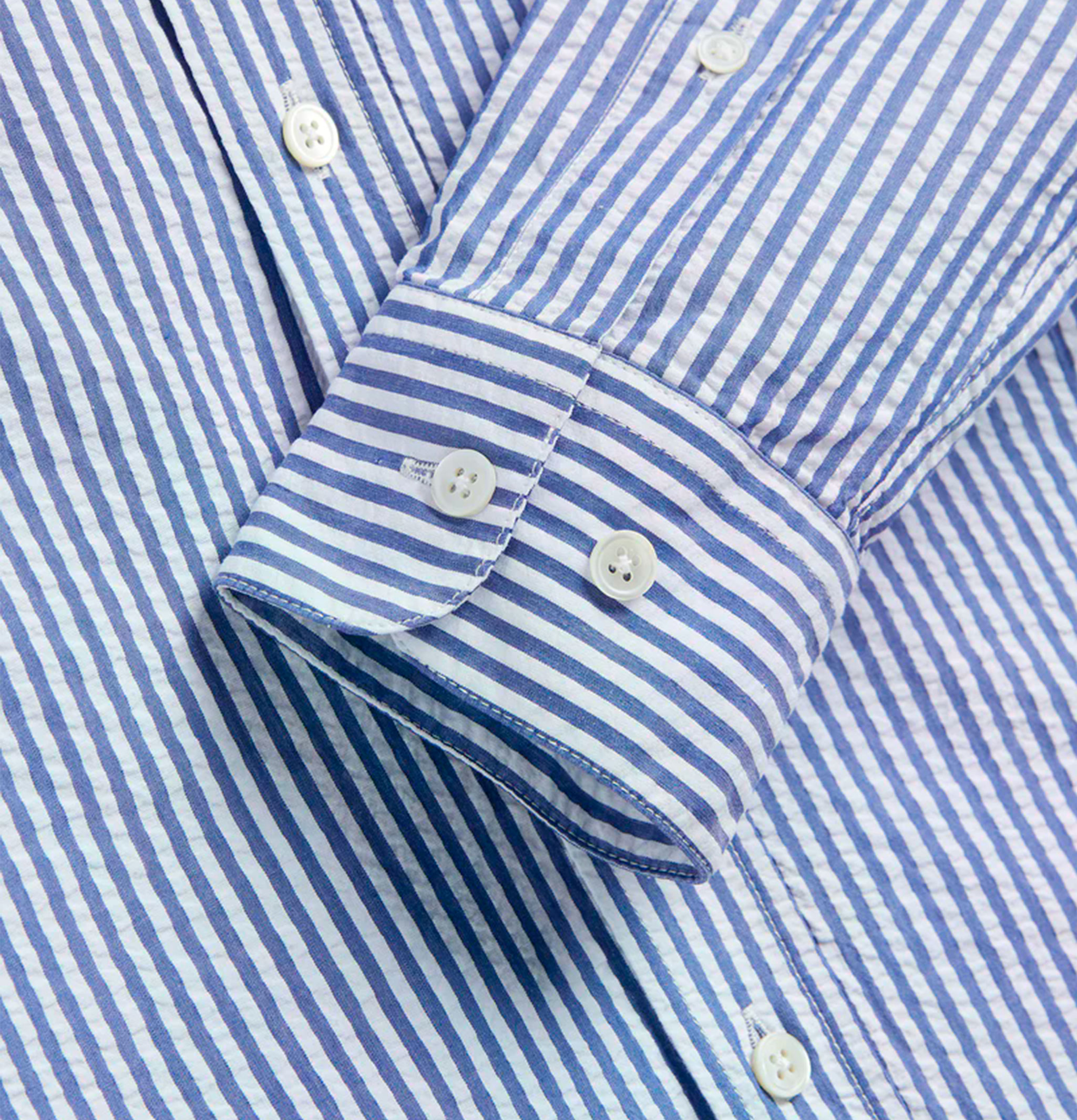 Portuguese Flannel Chemise Atlantico Stripe Bleu