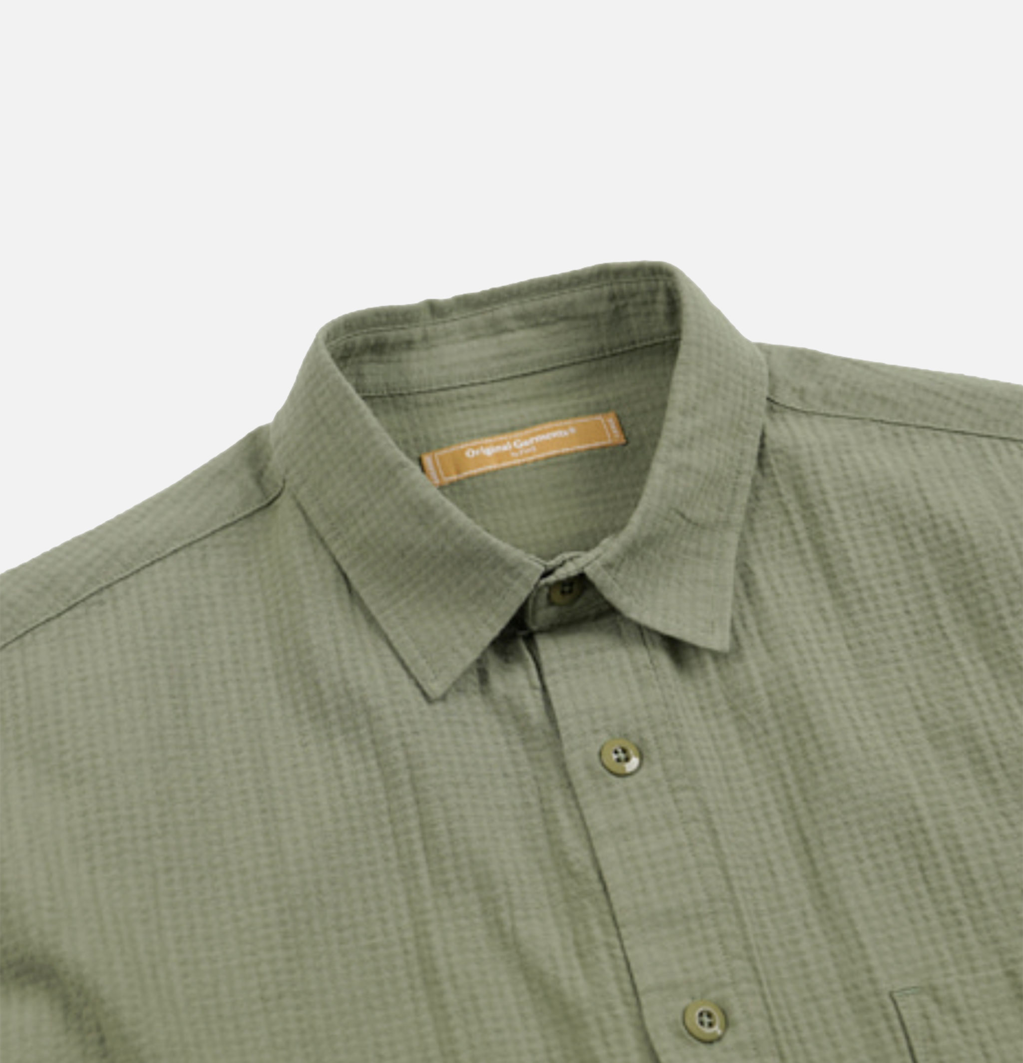 Frizmworks Chemise Dobby Seersucker Half Olive