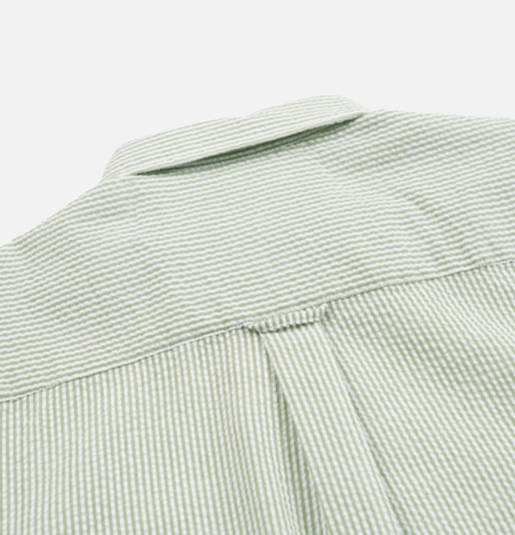 Frizmworks Og Stripe Seersucker Half Shirt in Green