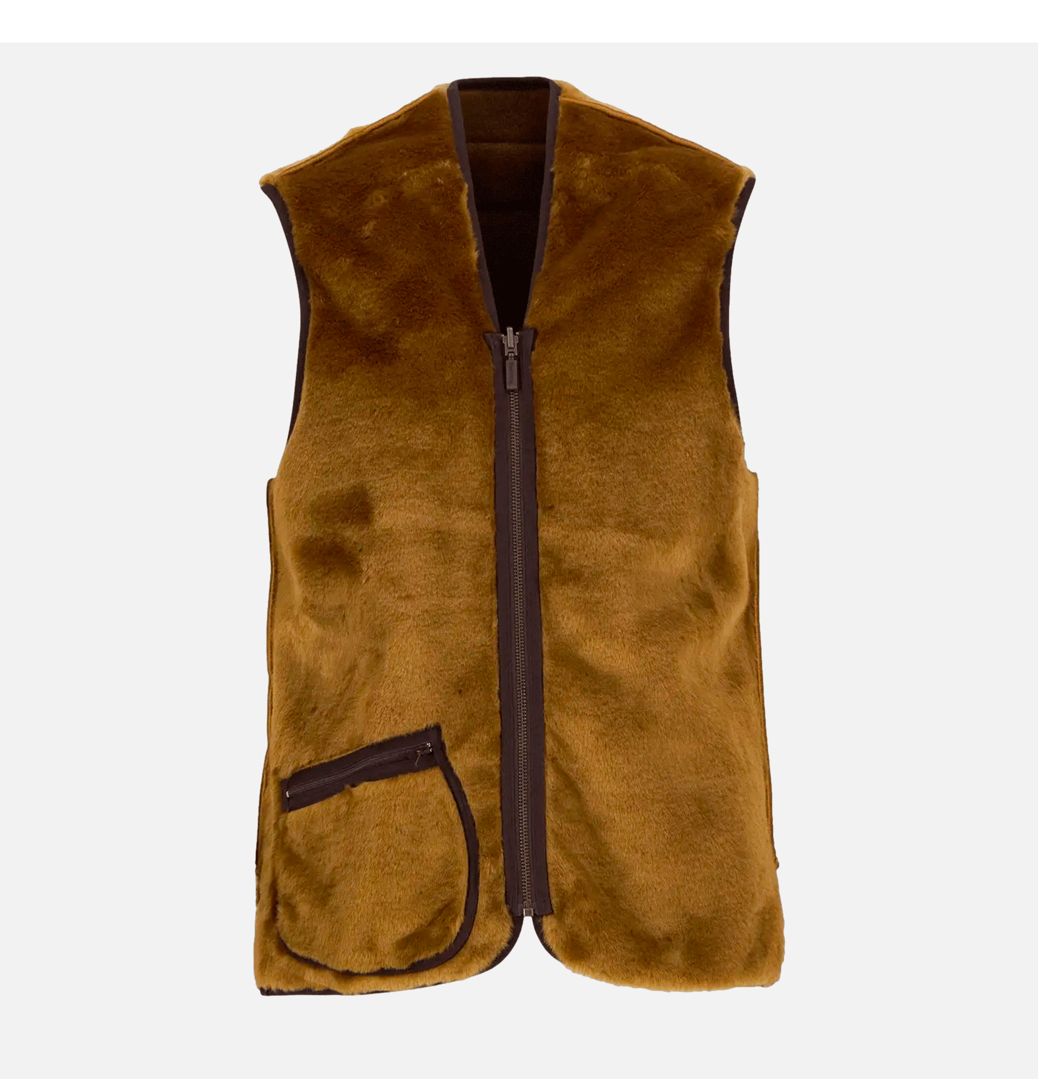 Barbour Gilet Warm Pile Zip Marron