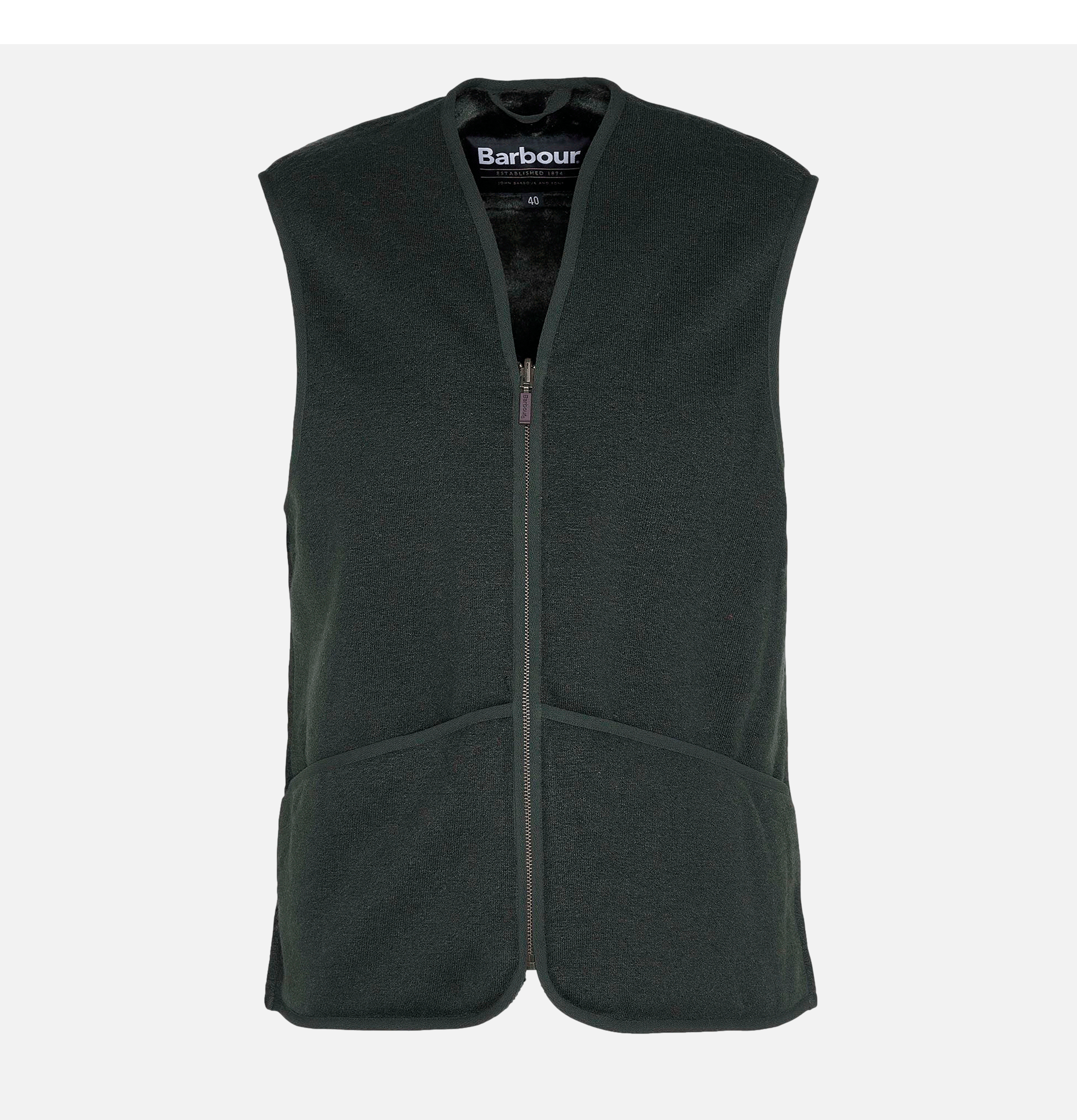 Warm Pile Waiscoat Zip Sage Barbour