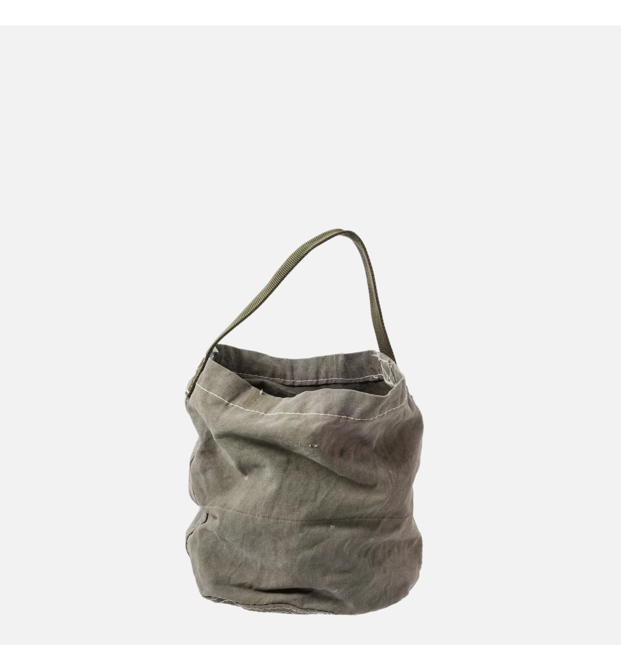 Puebco Old Tent Mat Fabric Round Bag Olive