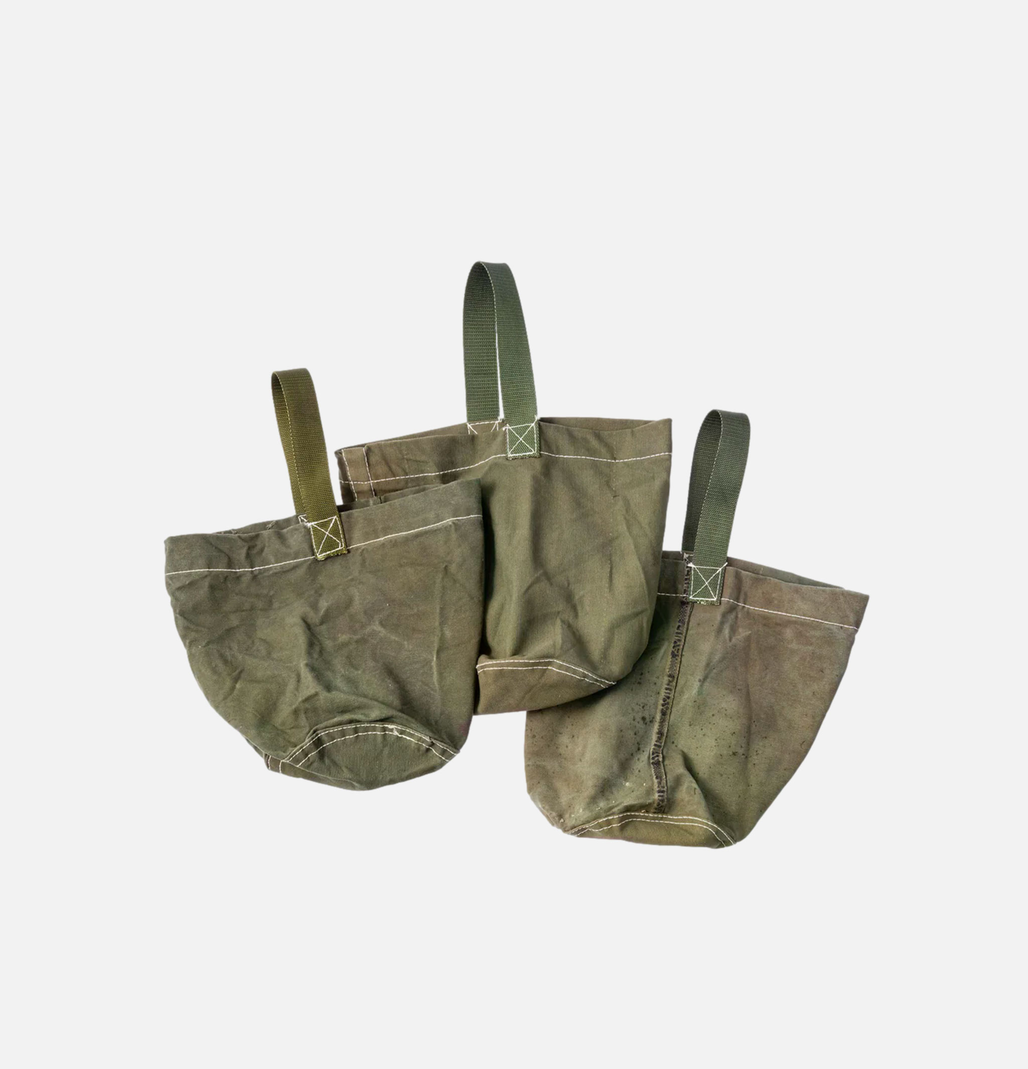 Puebco Old Tent Mat Fabric Round Bag Olive